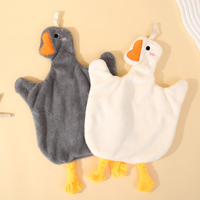 Thick Coral Fleece Double-Sided Kids' Goose Towel