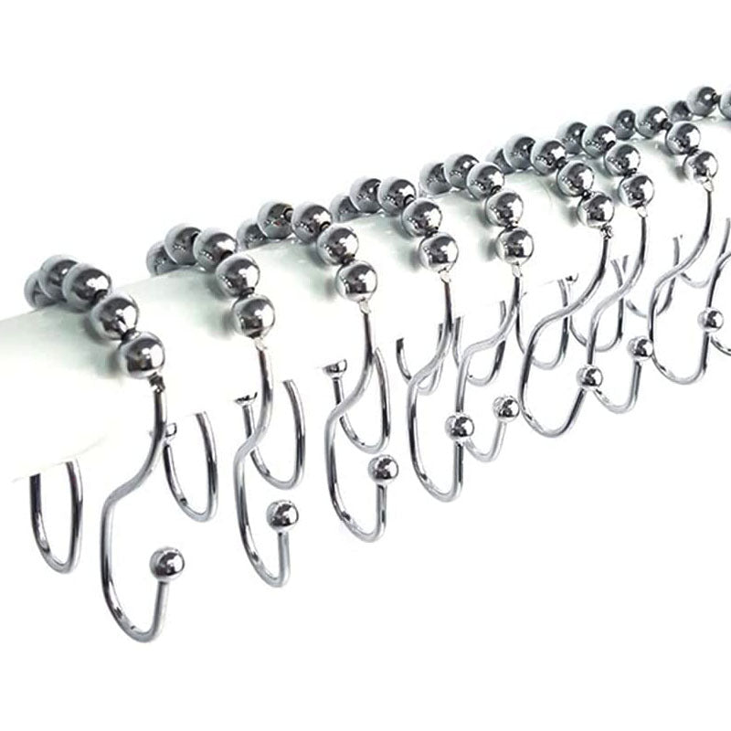Stainless Steel Double Hook Curtain Clips for Bathroom