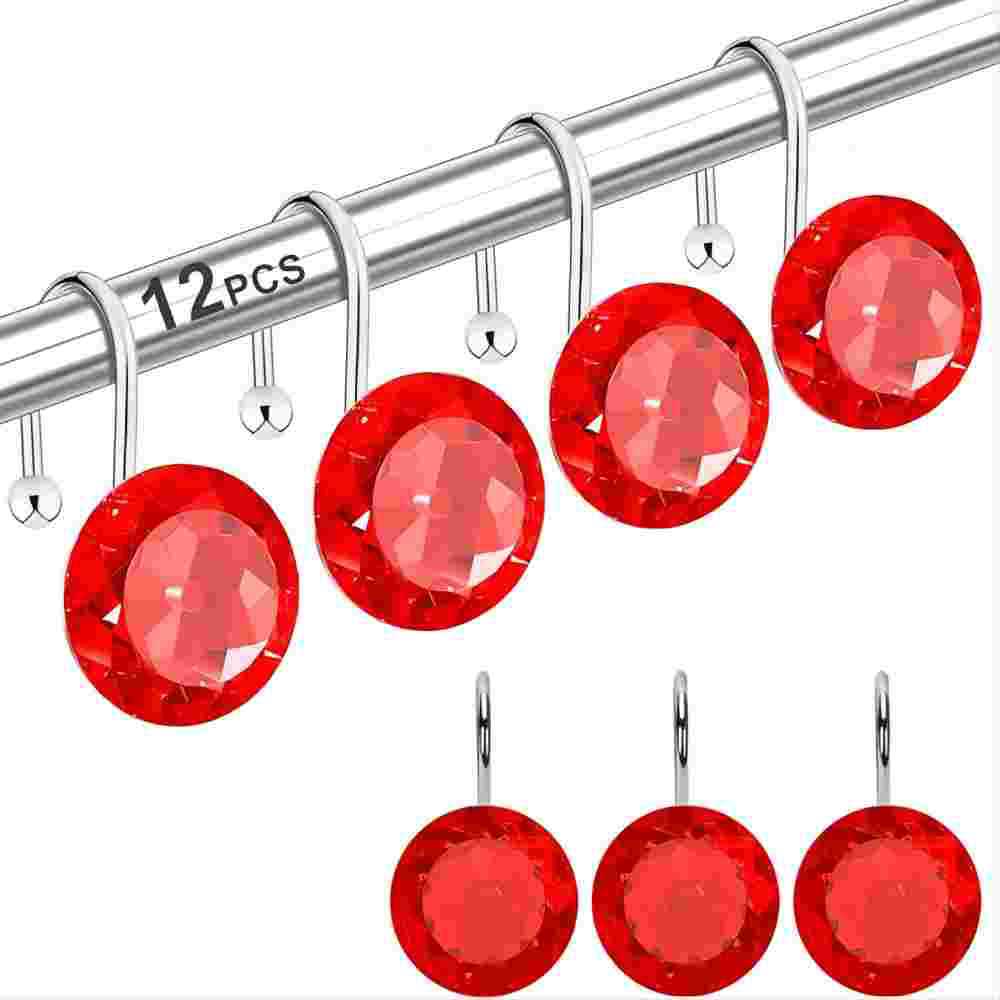 Acrylic Decorative Shower Curtain Hooks with Metal S-Hook