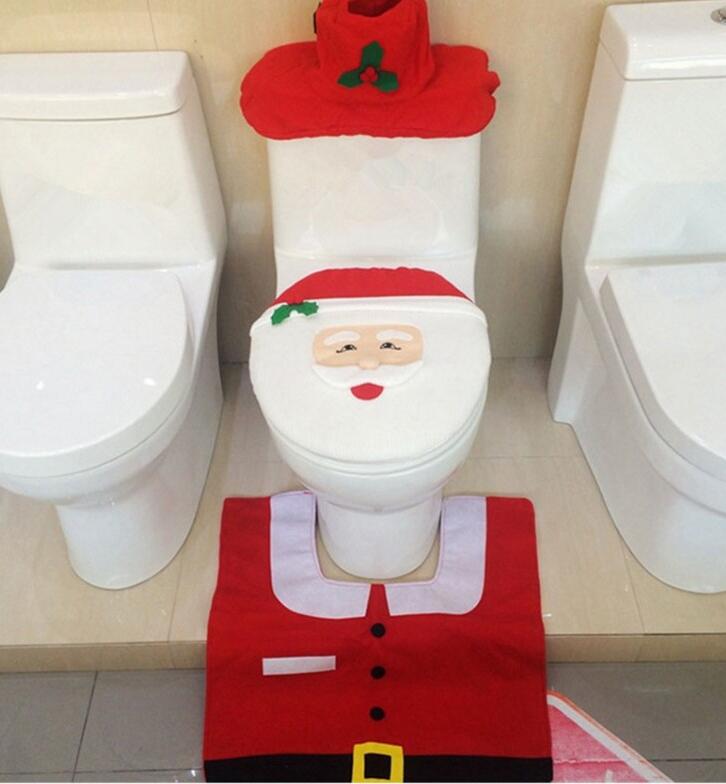 Waterproof Shower Curtain and Snowman Toilet Set