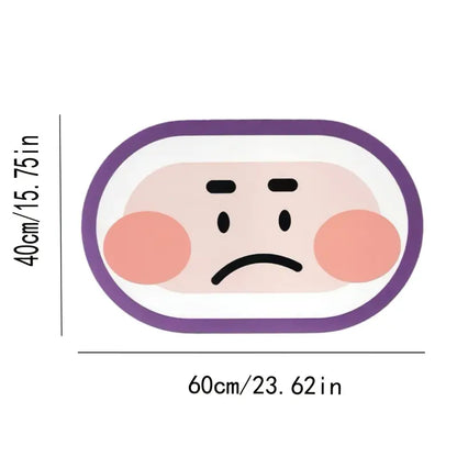 Cute Expression Diatom Mud Anti-Skid Bathroom Mat 15.75"x23.62"