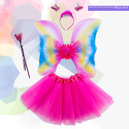 Children's Angel Wings & Colorful Butterfly Wing Set