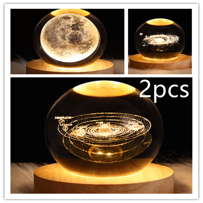 LED Galaxy Crystal Ball Night Light