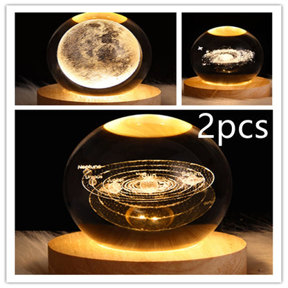LED Galaxy Crystal Ball Night Light