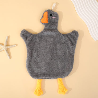 Thick Coral Fleece Double-Sided Kids' Goose Towel