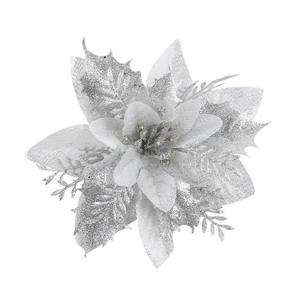 15CM Christmas Gold Glitter Hollow 3D Flower DIY Decor