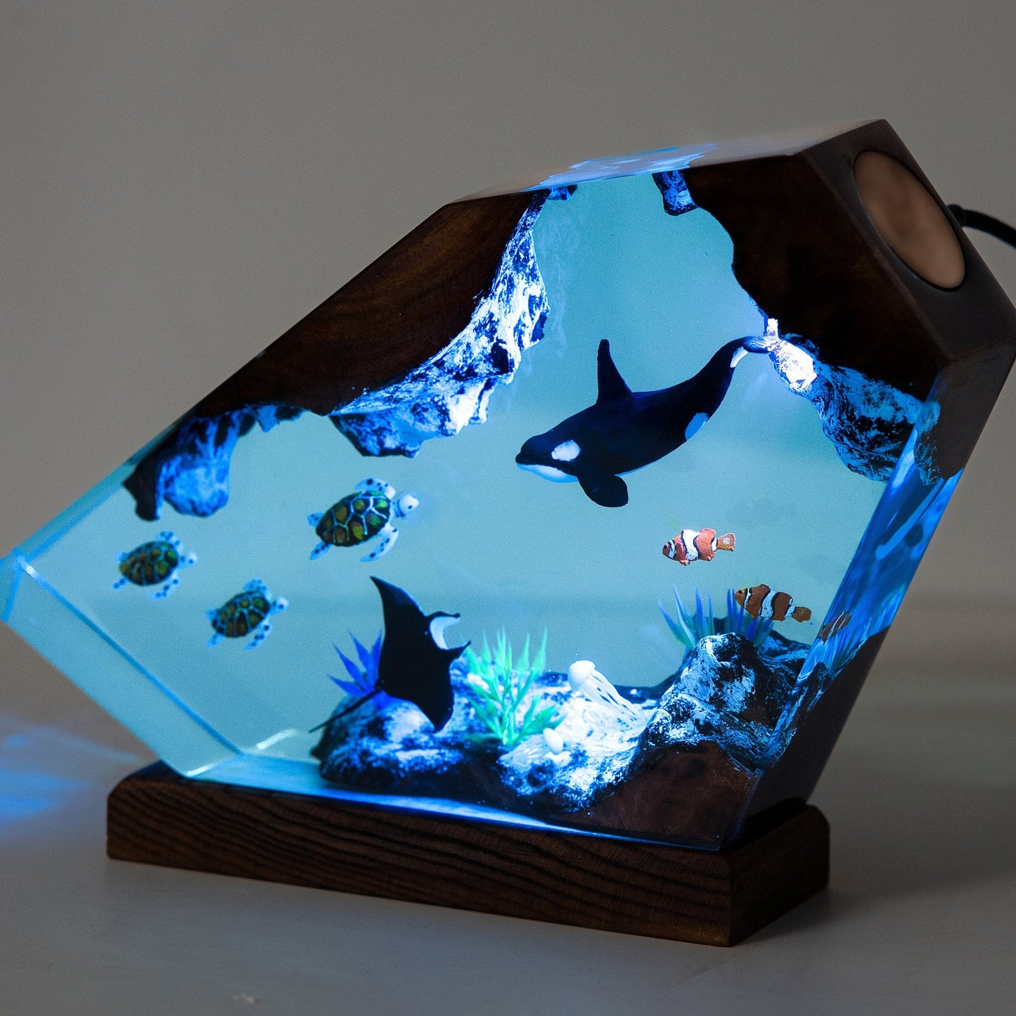 Killer Whale & Turtle Resin Night Light