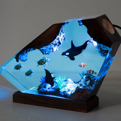 Killer Whale & Turtle Resin Night Light