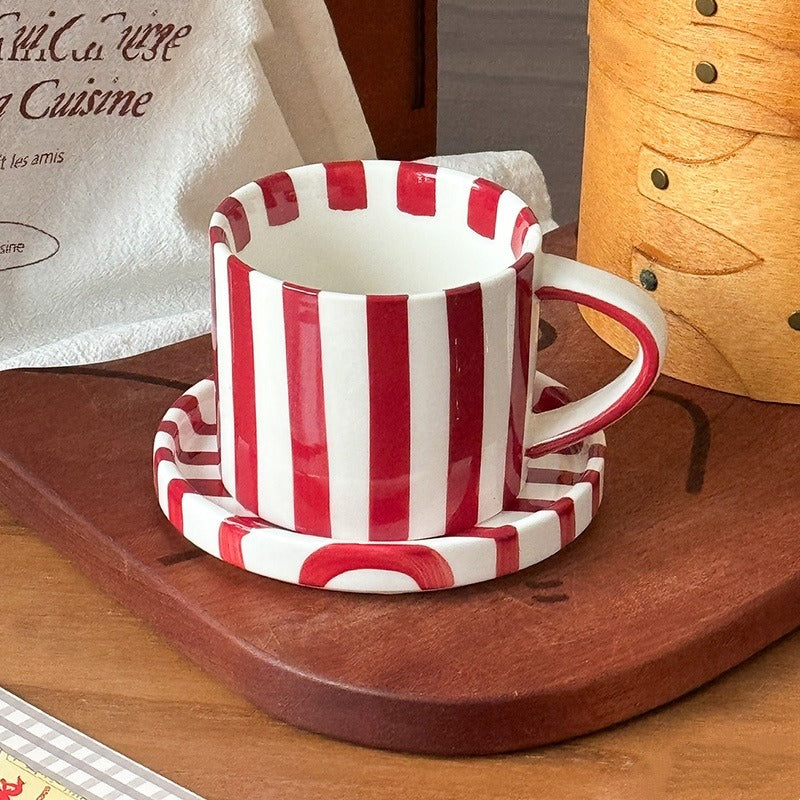 Minimalist European Ceramic Mug & Saucer Set