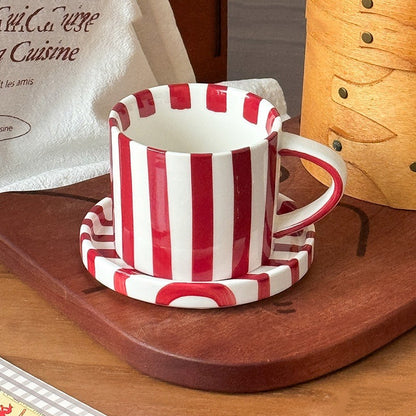 Minimalist European Ceramic Mug & Saucer Set