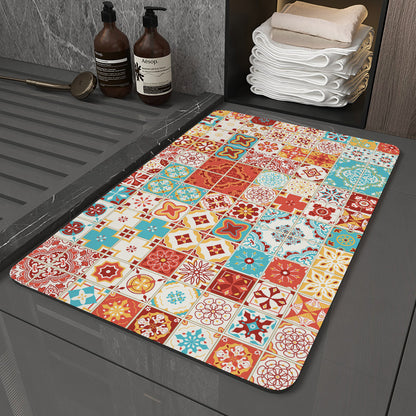 Retro Non-Slip Bath Mat with Quick-Dry Technology