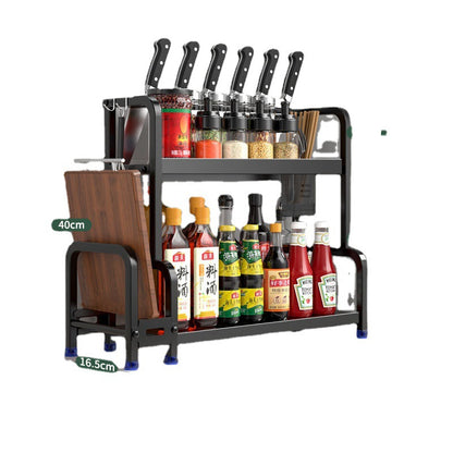Multifunctional Kitchen Organizer Rack with Spice Shelves