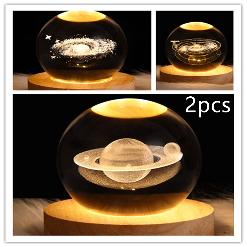 LED Galaxy Crystal Ball Night Light