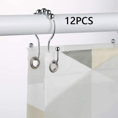 Stainless Steel Double Hook Curtain Clips for Bathroom