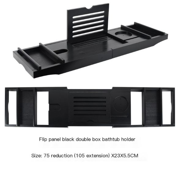 Expandable Non-Slip Bamboo Bathtub Storage Rack
