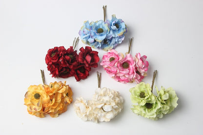 Silk Rose Camellia Bouquet for DIY Headpieces and Arrangements
