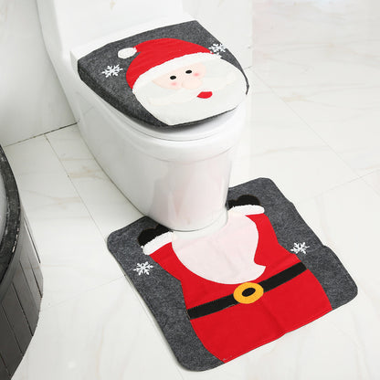 Waterproof Shower Curtain and Snowman Toilet Set