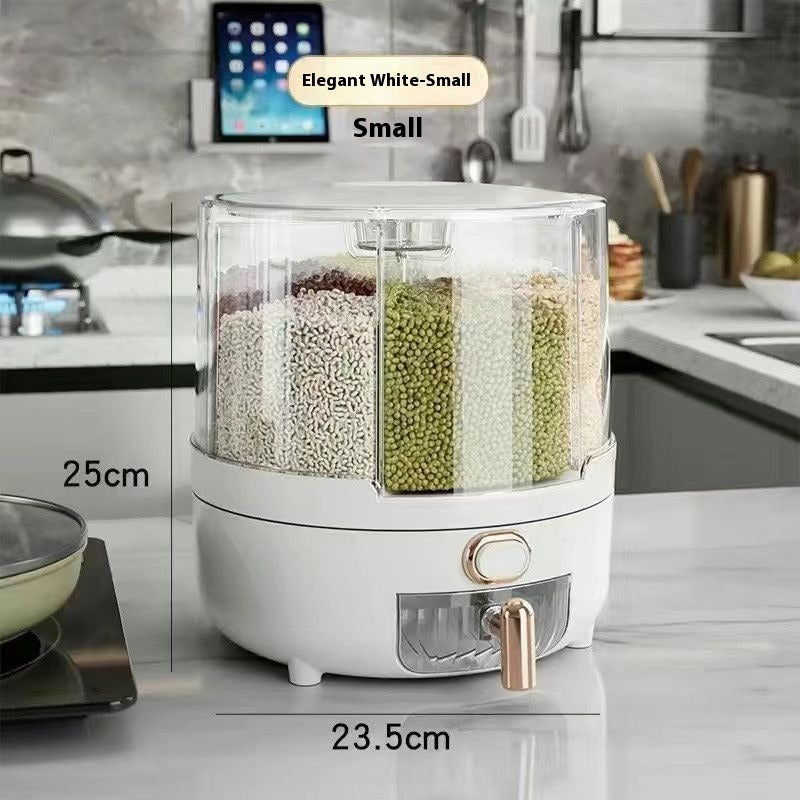 Rotating Cereals Storage Box Rice Bucket