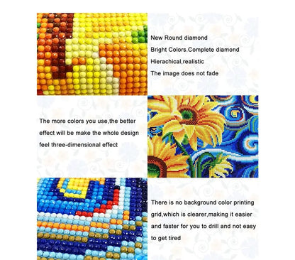 5D Color Moon Owl DIY Rhinestone Painting Kit (1pc)