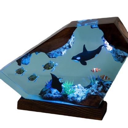 Killer Whale & Turtle Resin Night Light
