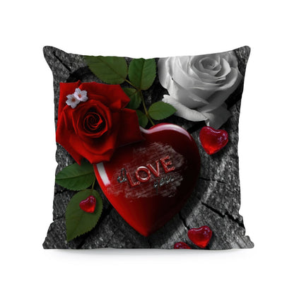 Flower Print Soft Square Pillow Cover