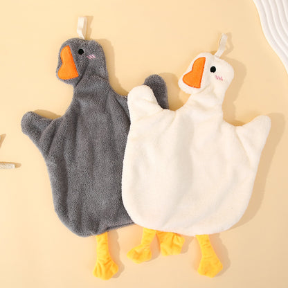 Thick Coral Fleece Double-Sided Kids' Goose Towel