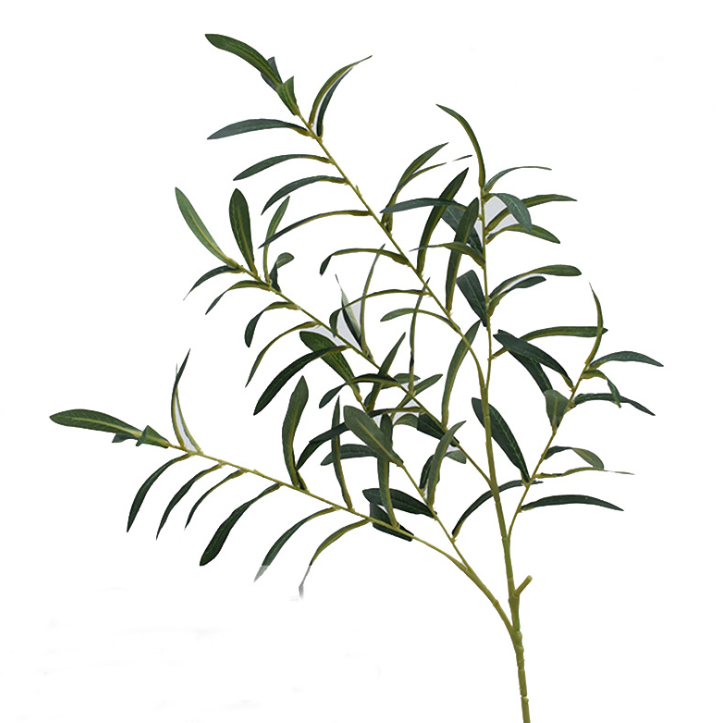 Single Olive Leaf Artificial Plant Branch Decor