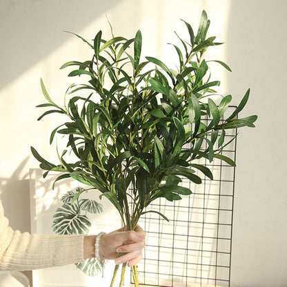Single Olive Leaf Artificial Plant Branch Decor