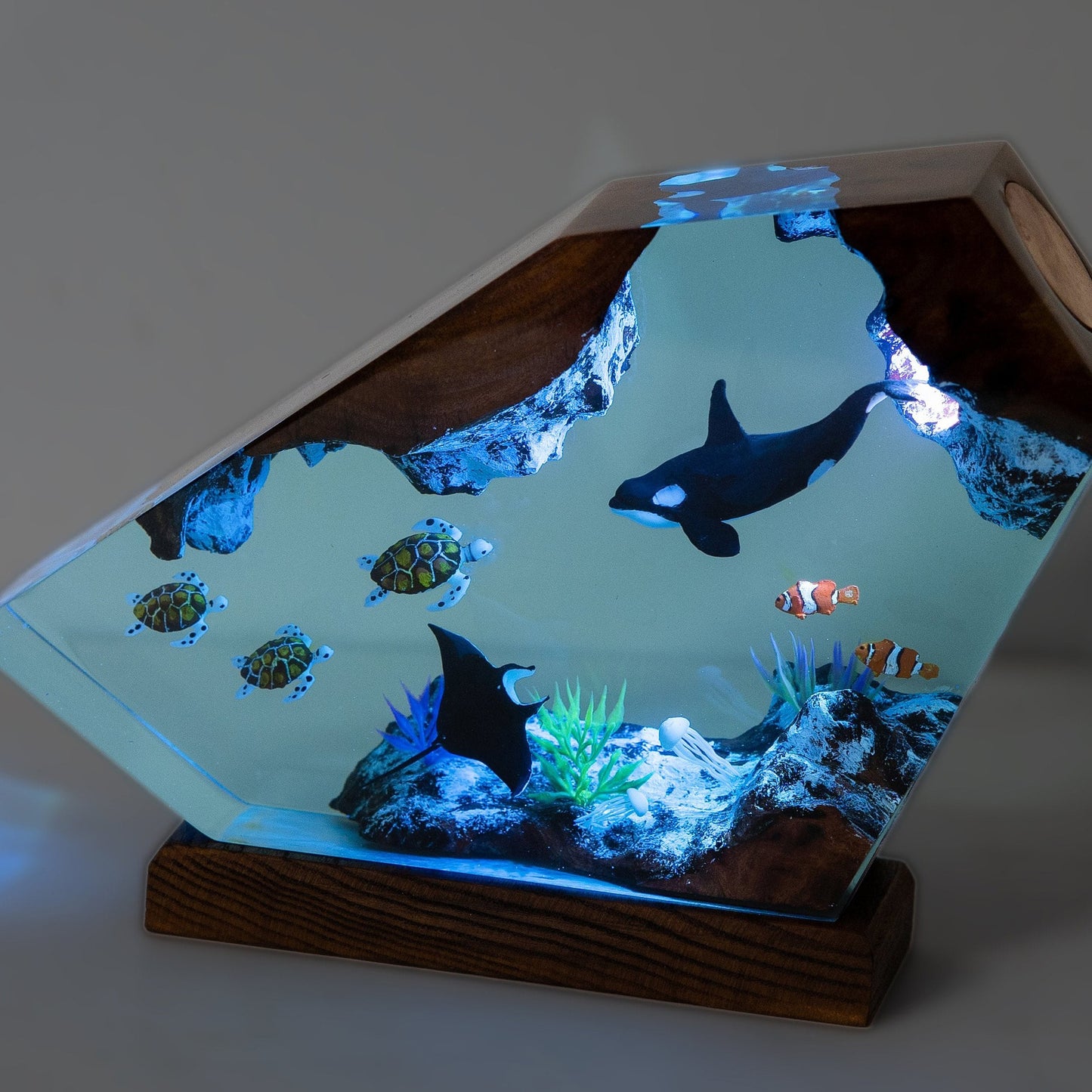 Killer Whale & Turtle Resin Night Light
