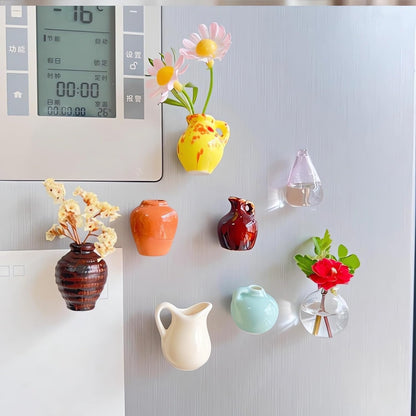 Mini Vase Refrigerator Magnets Set
