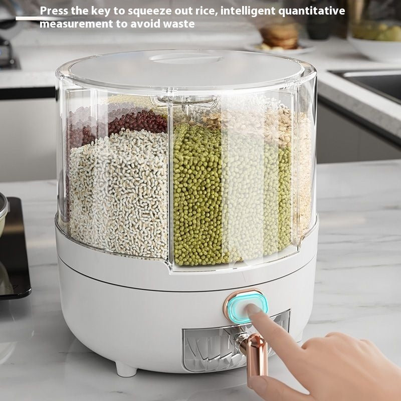 Rotating Cereals Storage Box Rice Bucket