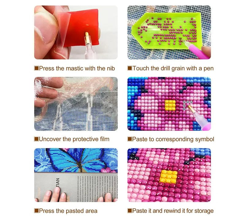 5D Color Moon Owl DIY Rhinestone Painting Kit (1pc)