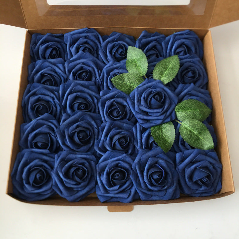 Colorful Foam PE Rose Flowers with Stem and Leaves (25 pcs)
