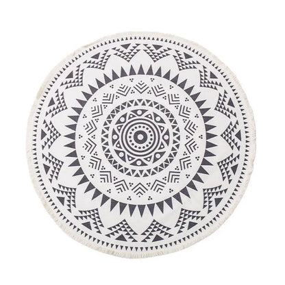 Bohemian Round Indoor Rug - Soft Washable Area Mat