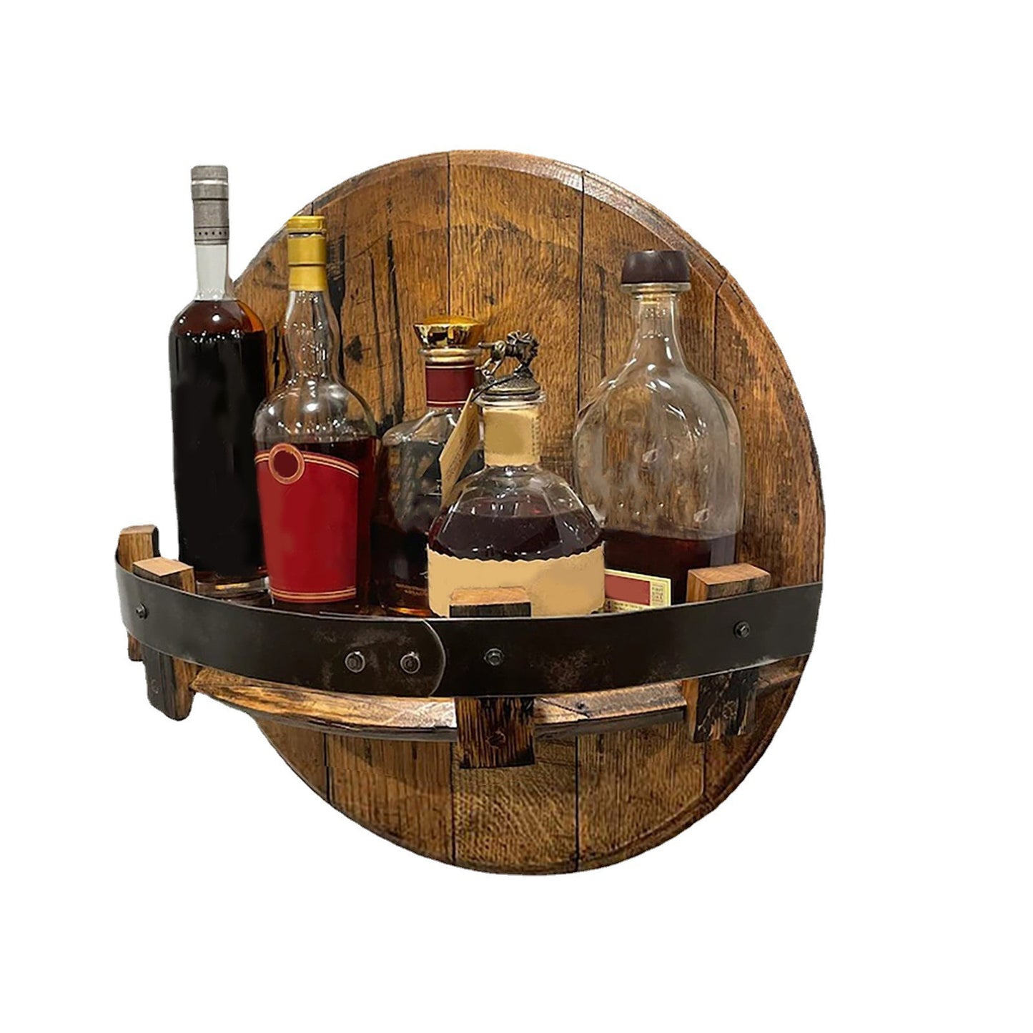 Handmade Wall-Mounted Wine Bottle Display Rack