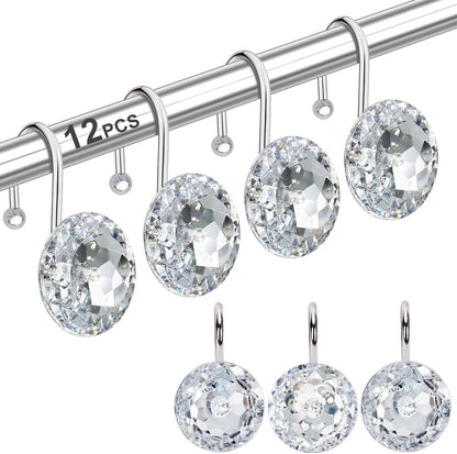 Acrylic Decorative Shower Curtain Hooks with Metal S-Hook