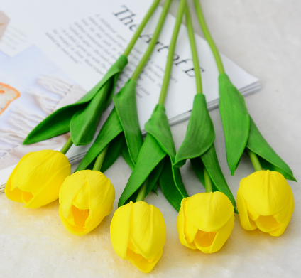 Mini PU Tulip Artificial Flower for Bridal Bouquet