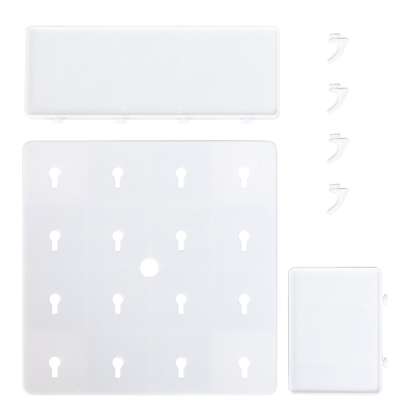 Adhesive Plastic Pegboard Wall Organizer – No-Drill Partition Storage Rack