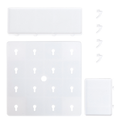 Adhesive Plastic Pegboard Wall Organizer – No-Drill Partition Storage Rack