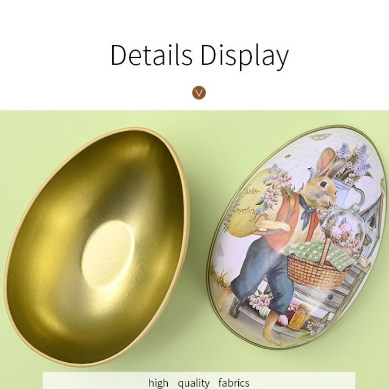 Easter Egg-Shaped Metal Candy Gift Box Packaging