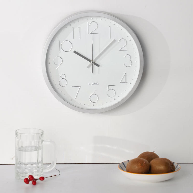 Silent Electronic Wall Clock with Arabic Numerals 12"