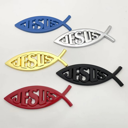 Car Metal Fish-shaped Sticker