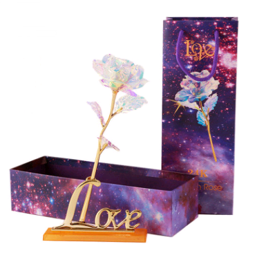 24K Illuminated Gold Foil Rose - Creative Gift
