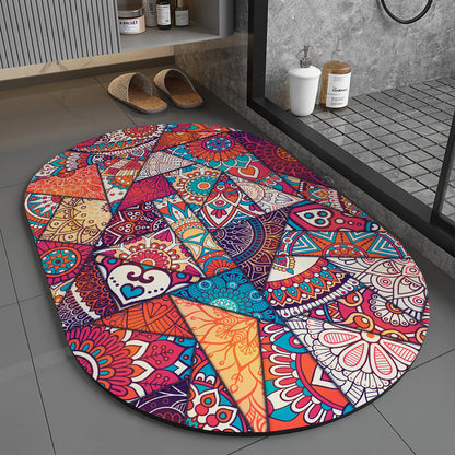 Retro Non-Slip Bath Mat with Quick-Dry Technology