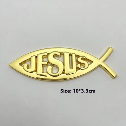 Car Metal Fish-shaped Sticker