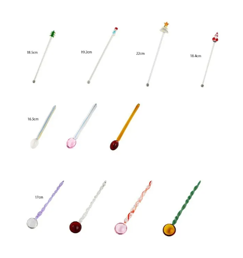 Cute Colored Glass Stirring Spoon