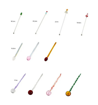 Cute Colored Glass Stirring Spoon