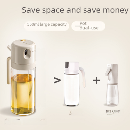Self-Designed Oil Bottle with Spray and Pour Function