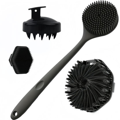 Silicone Bath Brush 4-Piece Set