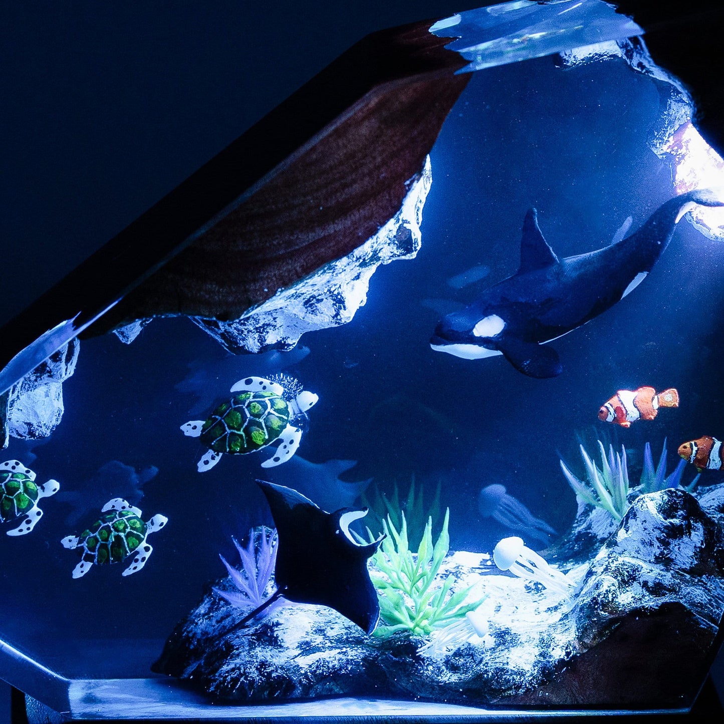 Killer Whale & Turtle Resin Night Light